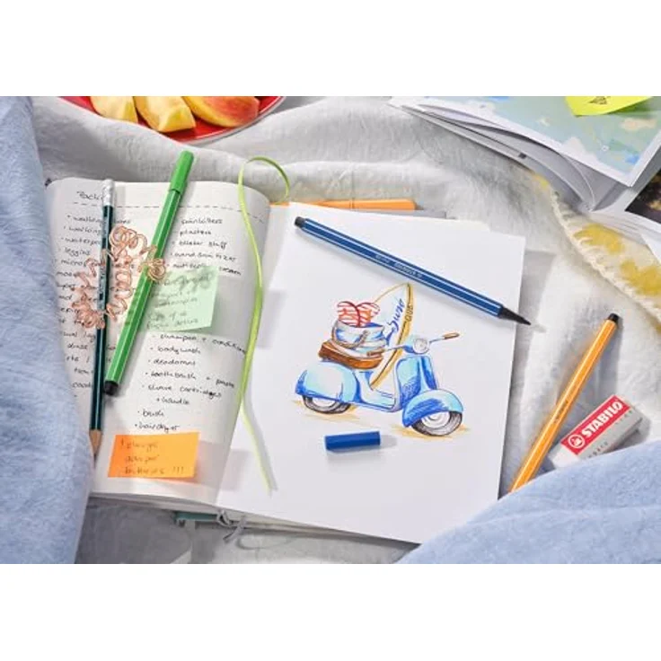 STABILO Faserstift STABILO Pen 68 ARTY Filzstift - M - 1 mm - 18er Set - Hohe Farbbrillanz - 18 verschiedene Farben – Bild 8