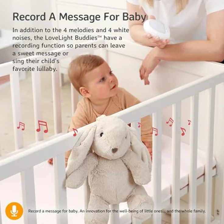 Cloud.b LoveLight™ Buddies - Billy der Hase | Sprachaufnahme | Beruhigende Klänge | Shake & Play | Sanftes Licht – Bild 4
