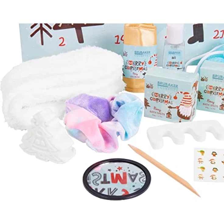 BRUBAKER Cosmetics Beauty Adventskalender XXL, 24x Körperpflege Produkte & Spa Accessoires, beerenfrischer Duft, für Frauen – Bild 4