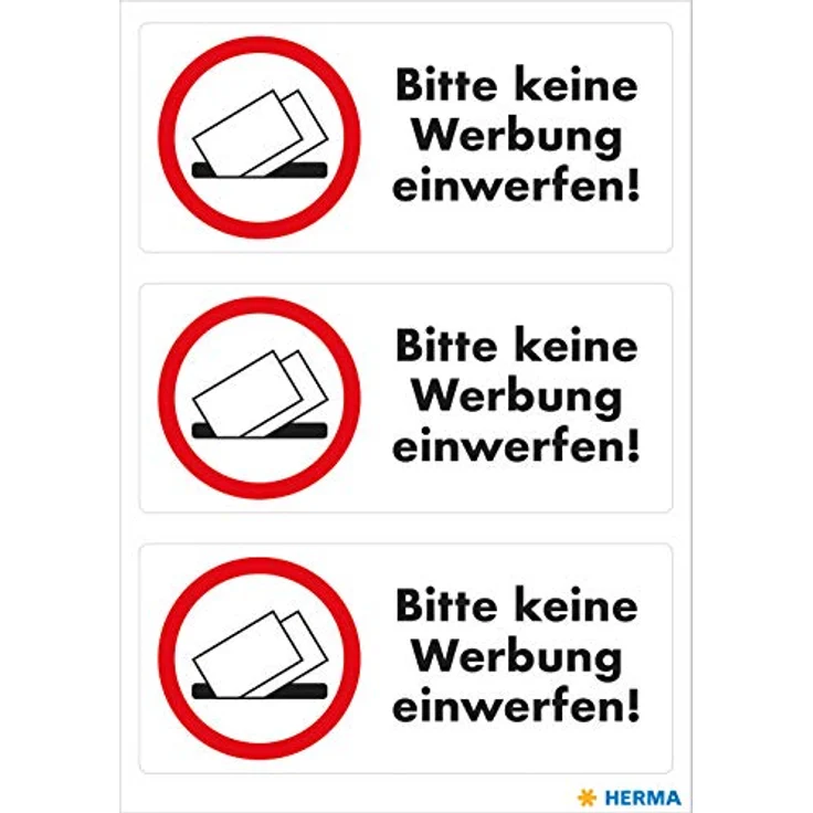 Hinweisetiketten Bitte keine Reklame einwerfen wetterfest - 1 Blatt mit 3 Etiketten – Bild 2
