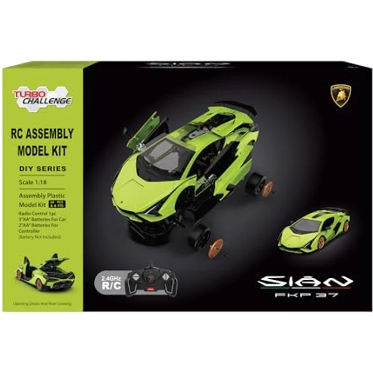 TURBO CHALLENGE Lamborghini Sian, RC Prestige Ferngesteuertes Auto im Maßstab 1/18, Grün, Bausatz, für Kinder ab 6 Jahren, Batterien nicht enthalten – Bild 2
