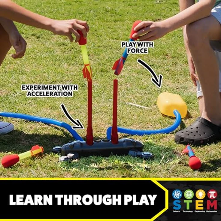 Stomp Rocket Original Dueling Rockets, 4 Raketen und Spielzeug Startrampe – Outdoor Raketenspielzeug Geschenk für Jungen und Mädchen ab 5 Jahren – Outdoor-Spiele mit Freunden im Garten & Parks – Bild 5
