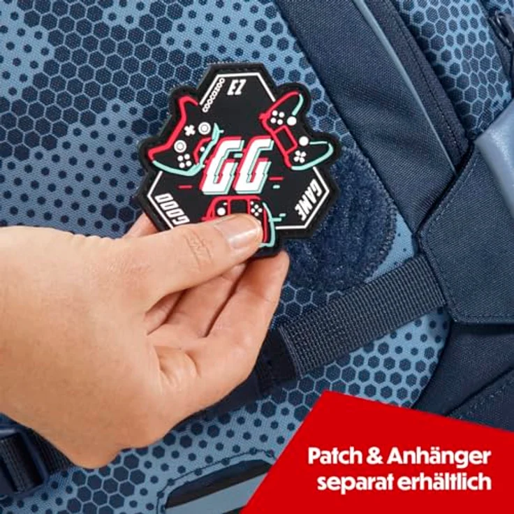 coocazoo Schulrucksack Mate „Geometric Sky”, grau-blau, ergonomischer & anpassbarer Tornister, höhen- & größenverstellbar, mit Brustgurt & Hüftgurt, ab der 3. Klasse – Bild 5