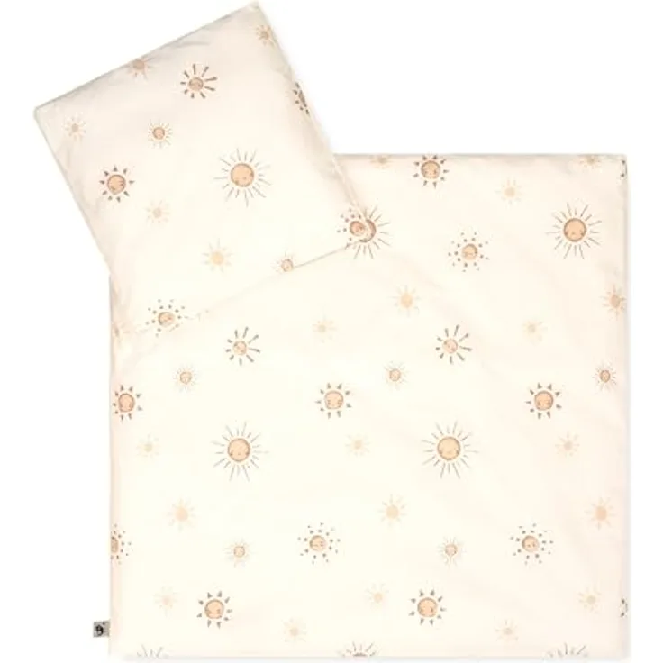 Julius Zöllner Bettwäsche Organic Sunshine, Babybettwäsche Set 80x80 cm und 35x40 cm, schadstoffgeprüft nach OEKO-TEX, hautfreundlich und atmungsaktiv