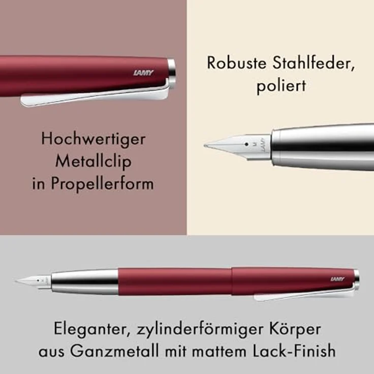 "LAMY Füllfederhalter studio, Propellerförmiger Clip, Federbreite M" – Bild 3
