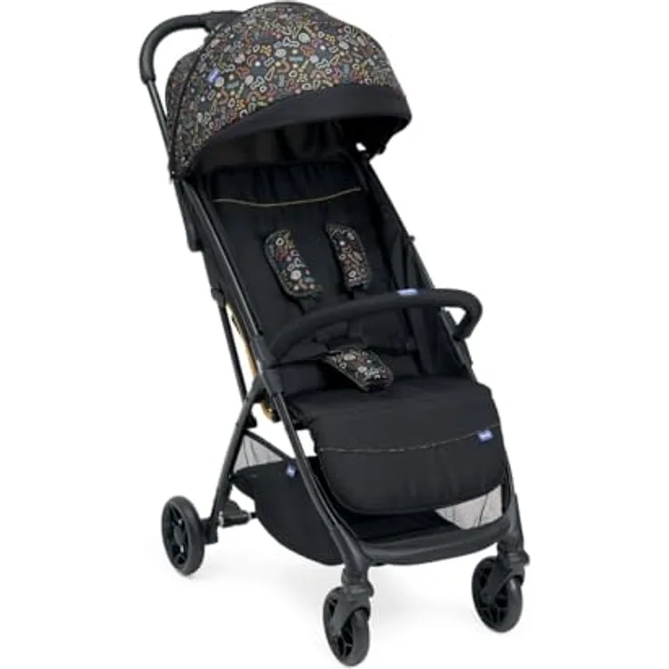 Chicco Glee lighter Kinderwagen, Buggy, automatischer Schließmechanismus, breiter Sitz, hochwertige Räder, bis zu 22 kg, black