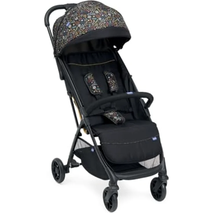 Chicco Glee lighter Kinderwagen, Buggy, automatischer Schließmechanismus, breiter Sitz, hochwertige Räder, bis zu 22 kg, black – Bild 1