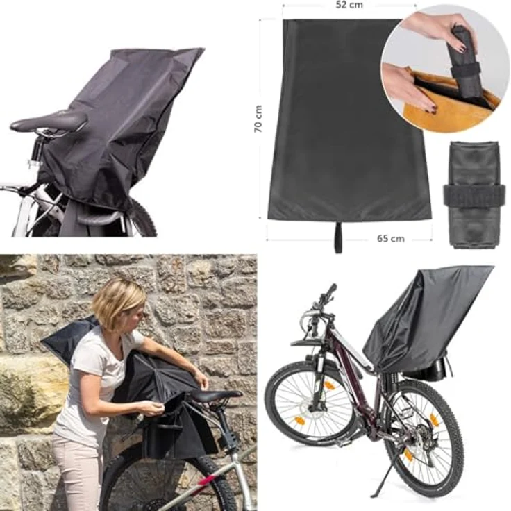 OK Baby Fahrradkindersitz, Schwarz Grau, für Kinder ab 9 Monaten bis 22 kg mit Polsterung und Regenschutz – Bild 6
