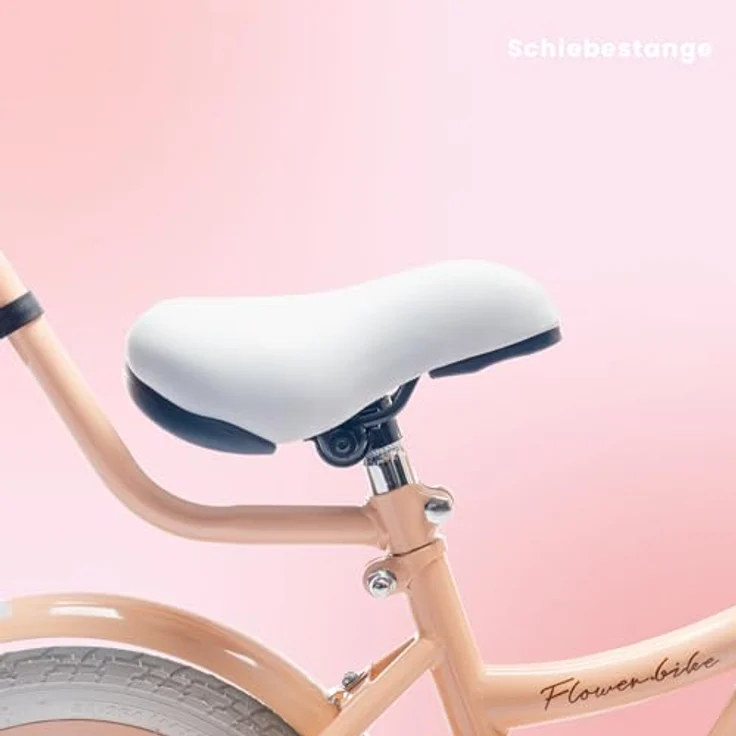 sun baby Mädchenfahrrad 14 Zoll Flower Bike mit Abnehmbarer Schubstange, für Mädchen von 2-6 Jahre (Aprikose) – Bild 3