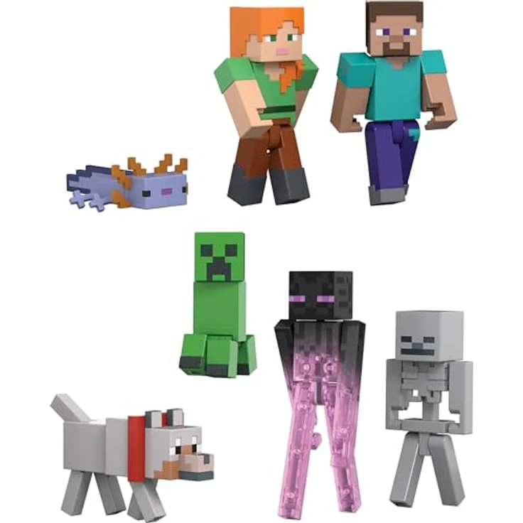 Minecraft Mattel World Builder Set JFG66, Sammelfiguren mit kreativen Spielmöglichkeiten für Kinder – Bild 3