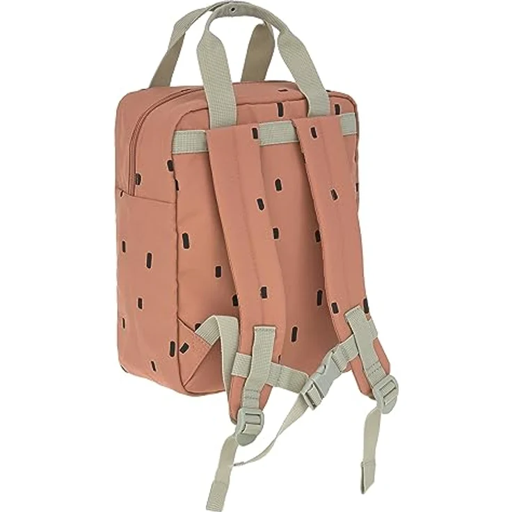 LÄSSIG Kinderrucksack mit Brustgurt Kindergartentasche Kindergartenrucksack 28 cm, 5,5 Liter, 3 Jahre/Mini Square Backpack Happy Prints Karamell – Bild 2