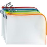 HERMA 20013 Dokumententasche A4 transparent bunt, 10 Stück - Große verschließbare Sichttaschen mit Zipper, Farbige Aufbewahrungstaschen für Laptop, Tablet, Dokumente, Unterlagen