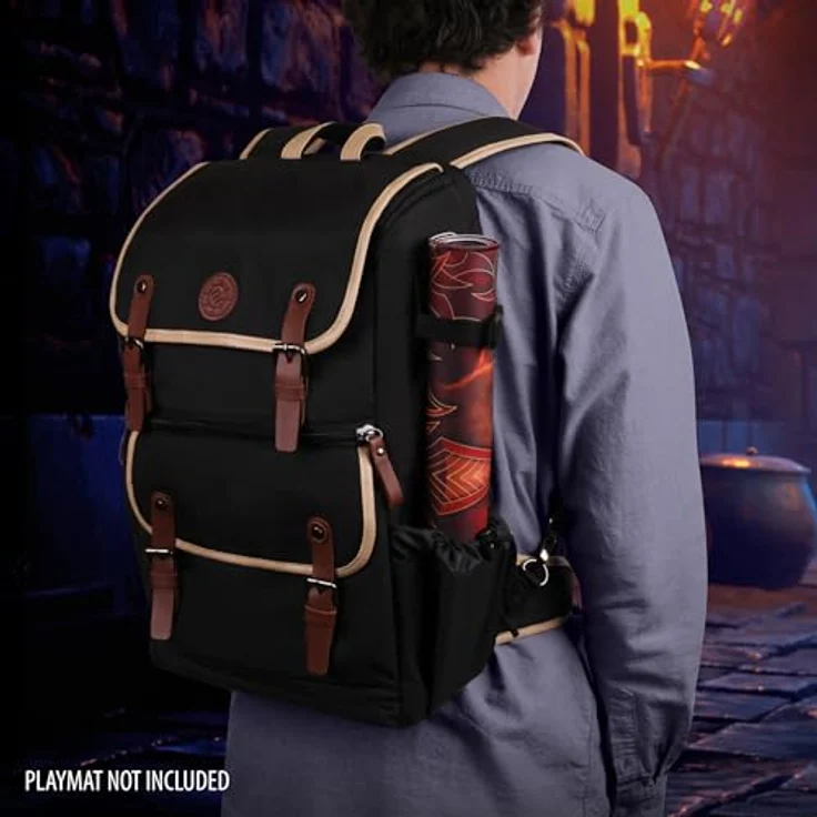 ENHANCE Sammelkarten-Aufbewahrungsbox, Rucksack für Spielkarten mit Platz für Kartenordner und TCG-Zubehör, Schwarz – Bild 3