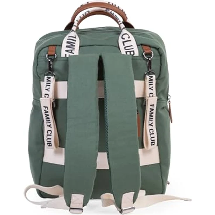 CHILDHOME Wickelrucksack Family Bag Club, Großes Fassungsvermögen, Multifunktional, 11 Fächer, Isotherm Taschen, Trolley-Koffer Durchgang, Kinderwagenbefestigung, 20,5L, Grün – Bild 2