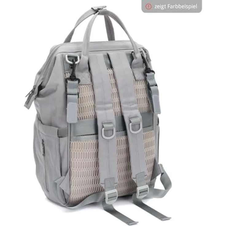 Fillikid Barcelona Wickelrucksack, elegantes Design mit zahlreichen Fächern, in Schwarz – Bild 3