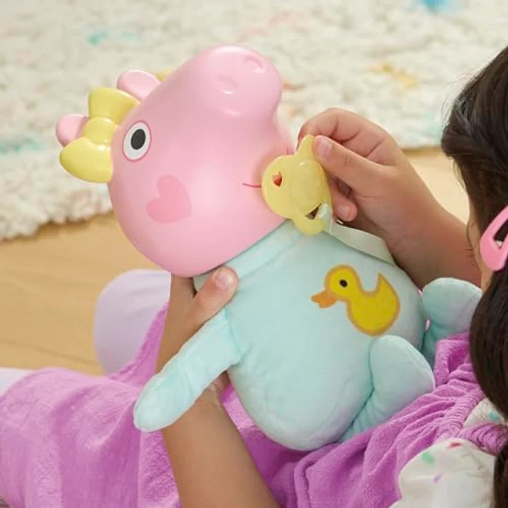 Hasbro Peppa Pig Oinks & Snuggles Evie, Interaktive Kuschelpuppe mit über 20 Soundeffekten und Zubehör – Bild 6