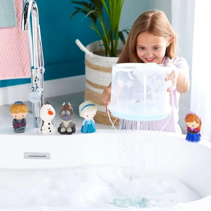 Disney Store Offizielles Badespielzeugset „Die Eiskönigin – Völlig unverfroren“, 5-teilig mit Figuren von Anna, Elsa, Olaf, Sven und Kristoff, inkl. Aufbewahrungseimer, geeignet ab 6 Monaten – Bild 3