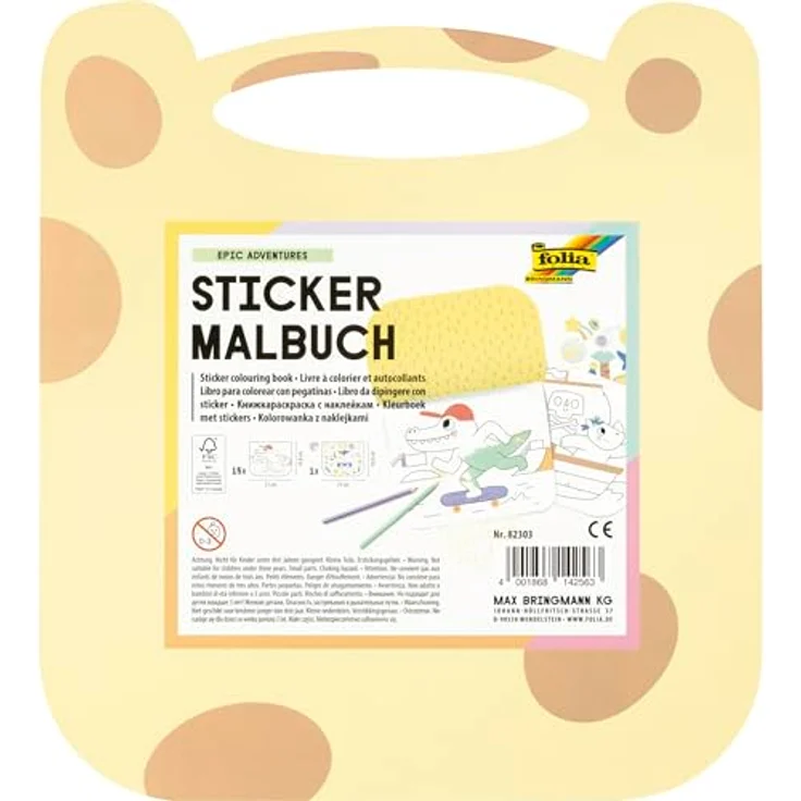 Folia Max Bringmann KG Stickerbuch Malbuch „Epic Adventures“ mit 15 Ausmalseiten und hochwertigem Hot-Foil-Stickerbogen, ideal für Kinder ab 3 Jahren – Bild 3