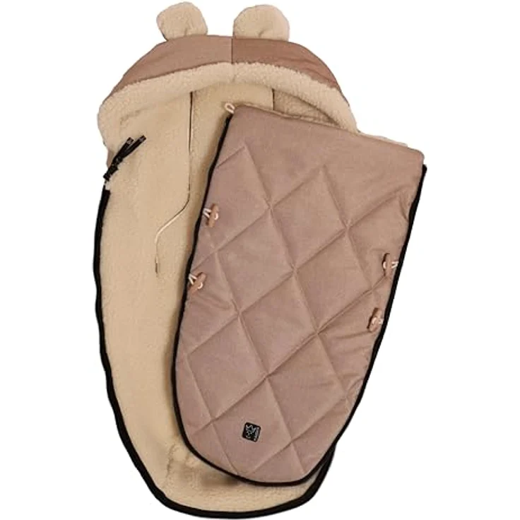 Kaiser 65825 XL EARS WOOL, Woll Fußsack für Kinderwagen und Fahrradanhänger, schmutzunempfindlich, sand melange – Bild 4