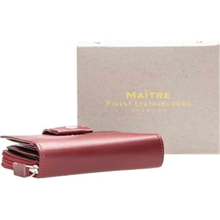 Maître Henau Diethilde Geldbörse, 12.5 cm, RFID Schutz, 100% Leder, rot – Bild 8
