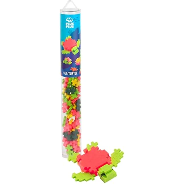 Plus-Plus Kreativ Bausteine Set, 100 Teile Meeresschildkröte mit Anleitung, PVC-frei – Bild 1