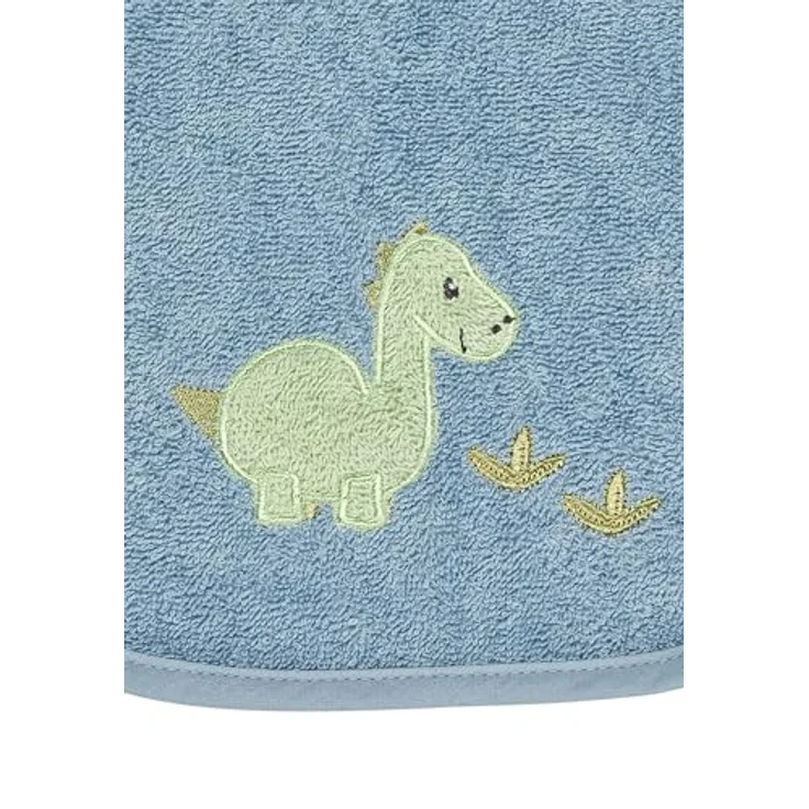 Sterntaler Dino Rexi Lätzchen, Baby-Lätzchen aus saugfähiger Baumwolle mit Druckknopfverschluss, blau – Bild 5