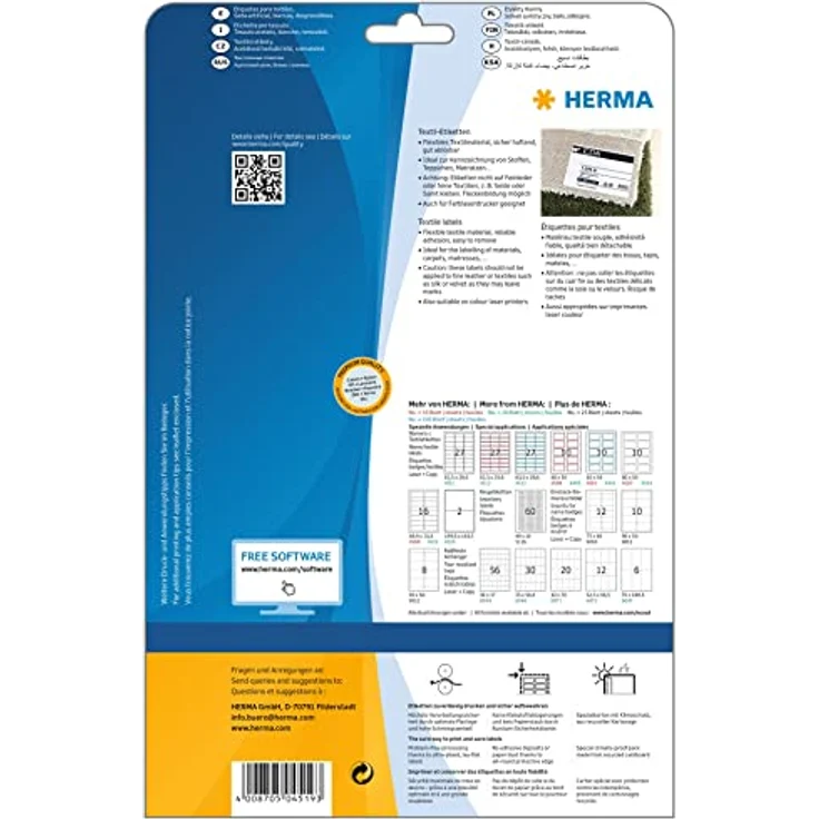 HERMA 4519 Namensetiketten ablösbar, 40 Stück, 199,6 x 143,5 mm, selbstklebend, bedruckbar, weiß – Bild 2