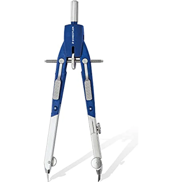 STAEDTLER Zirkel Mars Comfort, Schnellverstellung, mit Drucktasten und Spindelführung, exakt und präzise, Set mit Verlängerungsstange und Universaladapter, Etui mit Klappdeckel, 552 02 – Bild 4