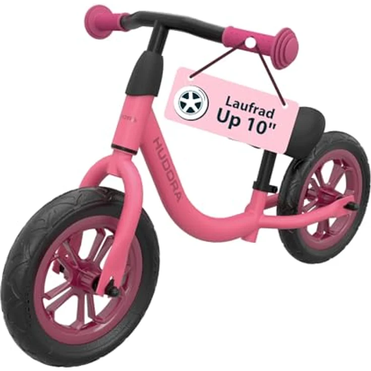 HUDORA Laufrad Up 10 Zoll Pixie, leichtes Gleichgewichtsrad für Kinder ab 18 Monaten, hohe Kippstabilität, ergonomischer Sattel, verstellbarer Lenker, 2 Räder, geeignet für 78-100 cm Körpergröße – Bild 1