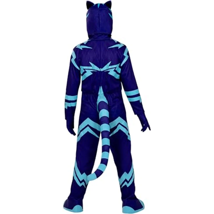 Funidelia Catboy PJ Masks Deluxe Kostüm für Kinder, Overall mit Schwanz, Maske und Handschuhen, blau, Größe 5-6 Jahre – Bild 2