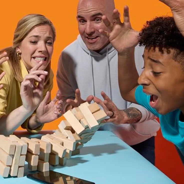 Hasbro Jenga Spiel, mit digitalem Würfel und kostenloser Web-App, klassisches Holzspiel für 2-4 Spieler, ab 6 Jahren – Bild 5