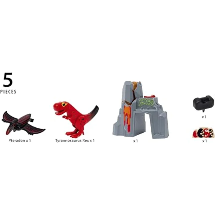 Brio Dinosaur Erupting Volcano, Spielset mit Ausbruchsfunktion und T-Rex-Figur für BRIO World – Bild 2