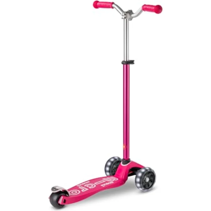 Micro maxi micro deluxe pro LED, Kickboard mit breiten LED-Vorderrädern, rutschfestem Trittbrett und höhenverstellbarem Chopper-Lenker – Bild 3