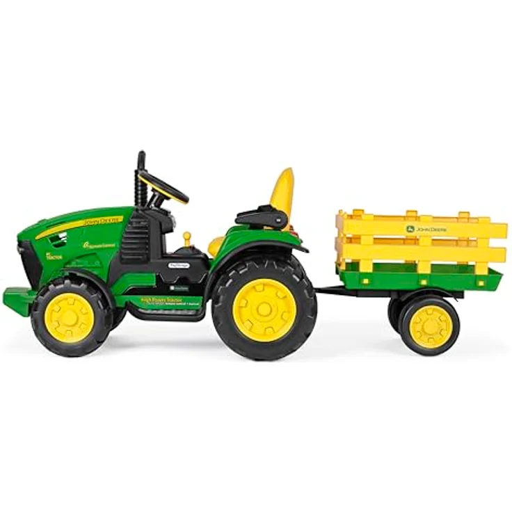 Peg Perego John Deere Ground Force RC Traktor mit Anhänger und Fernbedienung 12V für Kinder ab 1+ Modell 2025, Kindertraktor mit 2 Antriebsmotoren und FM Radio, grün – Bild 2