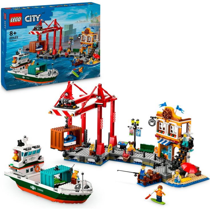 LEGO® Konstruktionsspielsteine Hafen mit Frachtschiff (60422), LEGO City, (1226 St), Made in Europe