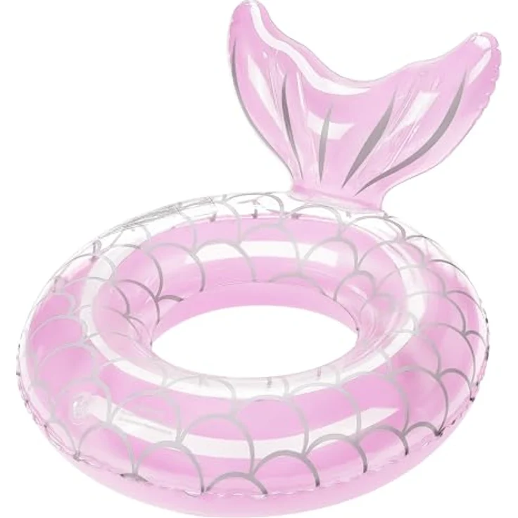 HeySplash Aufblasbarer Schwimmring Meerjungschwanzform, PVC Schwimmreifen für Kinder/Erwachsene, rosa, geeignet für 38-88 Lbs – Bild 1