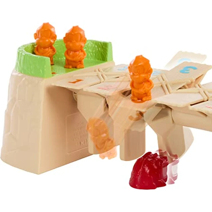 MATTEL Kalle Krokofalle - Alligator-Spiel mit bunten Spielfiguren in Form von Affen und Papageien, gefährliche Brücke, für Kinder ab 5 Jahren, HRC09 – Bild 4
