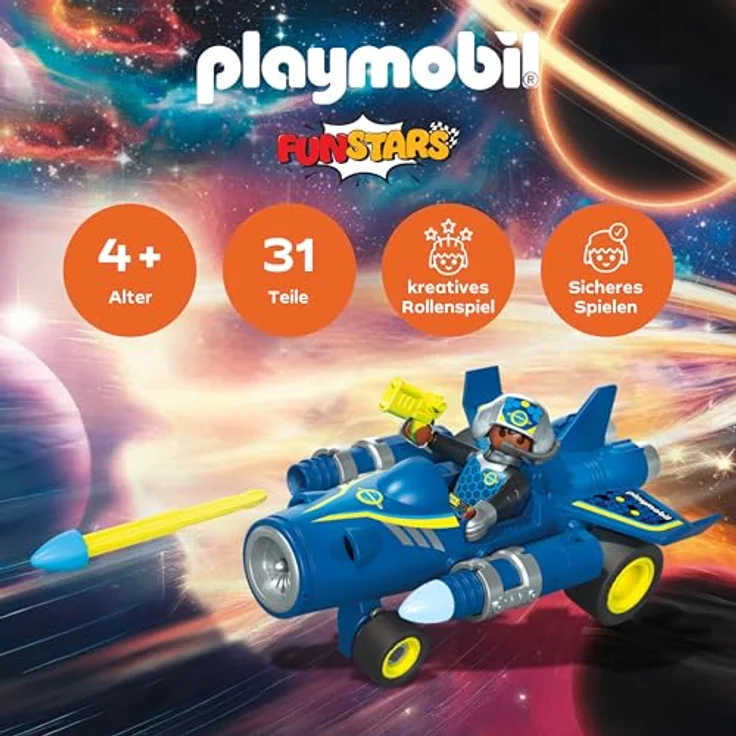 PLAYMOBIL Fun Stars Rasender Space-Jet, Spielzeugauto mit Rückzugmotor & Schießfunktion, ab 4 Jahren, 71717 – Bild 2