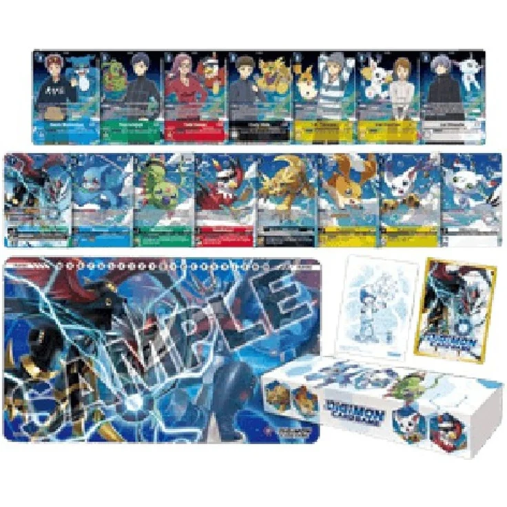 Bandai Digimon Adventure 02: The Beginning Set, Sammelkarten mit 30 neuen Illustrationen, Spielmatte und Aufbewahrungsbox