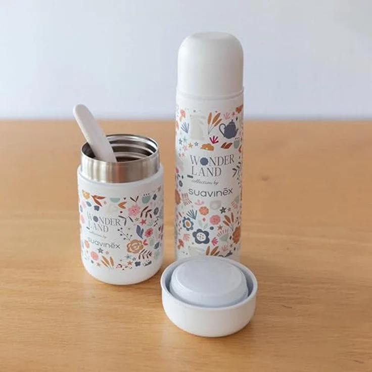 Hermès Babynahrungsbehälter Iso 350ml Wonderland, thermoisolierter Edelstahlbehälter in beige, hält Temperatur bis zu 6 Stunden – Bild 4