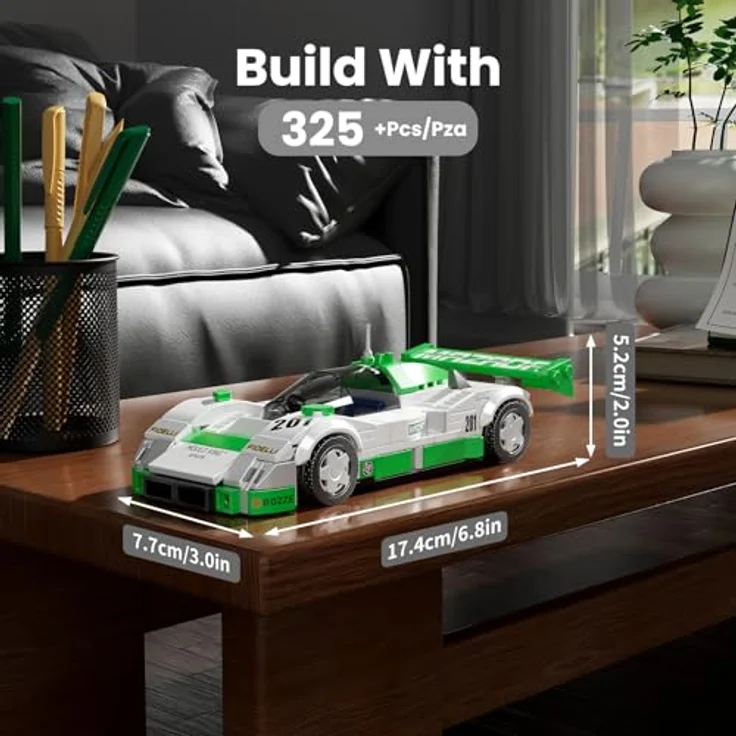 Mould King 27073 Technik Speed Champion, Rennwagen 787B Drift Auto Klemmbausteine Set mit Vitrine, 325 Teile – Bild 2