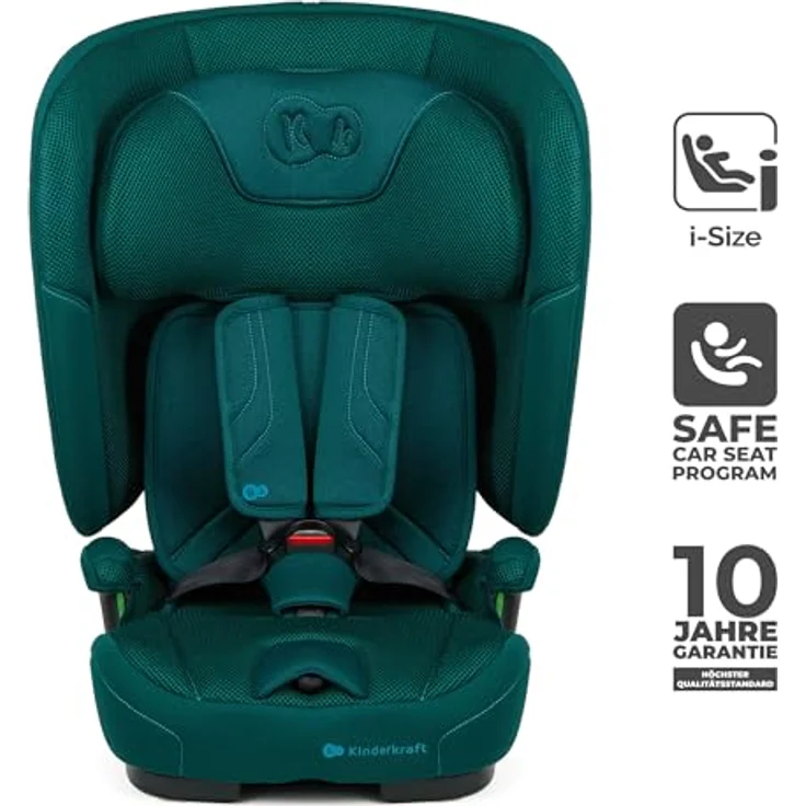 Kinderkraft Fix2Go, Autokindersitz für Kinder 9-36 kg mit Schlaffunktion, Neigungsverstellung und SAFERIDE Sensor, grün – Bild 12