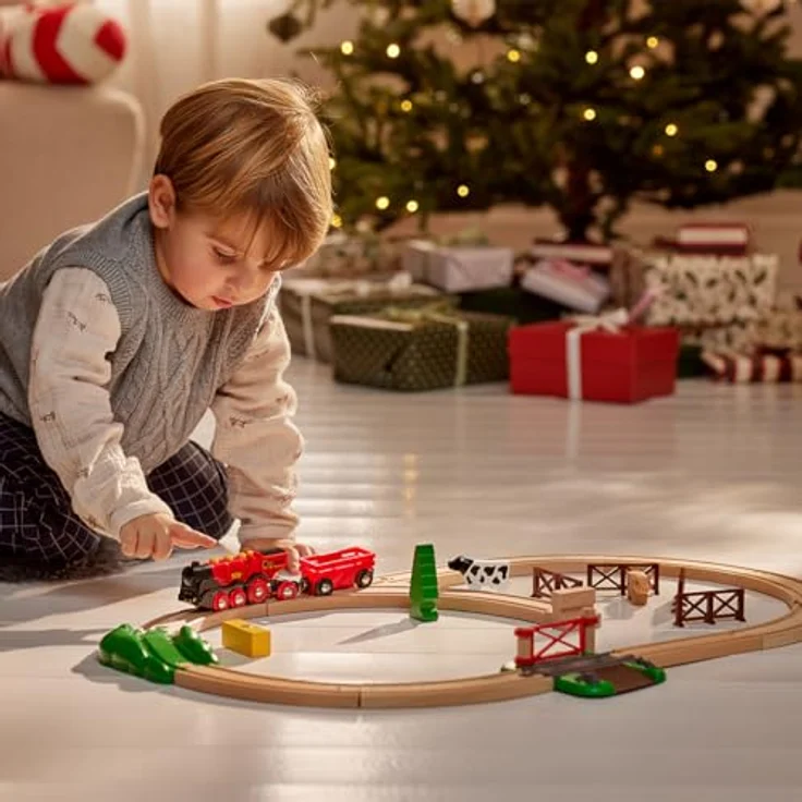 BRIO® Rote Lola Bauernhof Zugset, 24-tlg. Spielzeug-Eisenbahn mit Batterielok, FSC®-zertifiziert – Bild 12