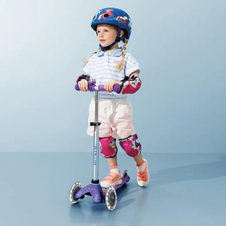 Micro Mobility mini micro Deluxe Fairy Glitter, Scooter mit LED Rollen, höhenverstellbar, für Kinder von 2-5 Jahren, violett glitzernd, MMD207 – Bild 2