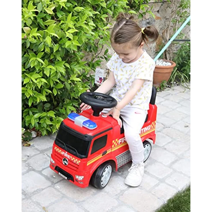 TURBO CHALLENGE Mercedes Antos Feuerwehr Lauflernhilfe, Max. 25 kg, Rot, Kunststoff, Für Kinder ab 12 Monaten, Freilauf, Kinderspielzeug – Bild 2