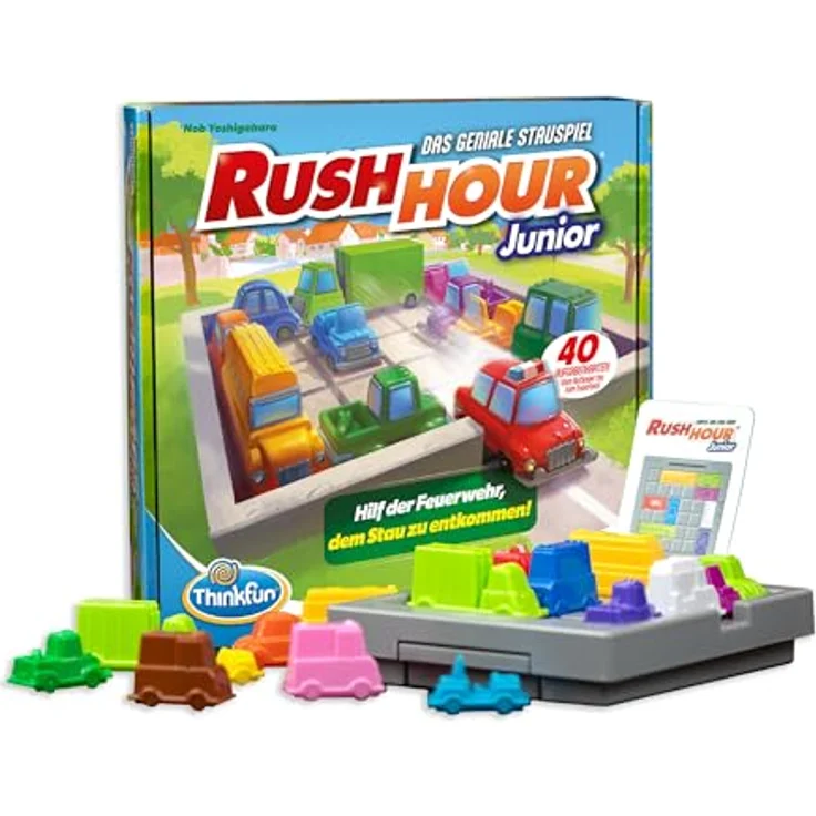 ThinkFun 76603 - Rush Hour Junior - Logikspiel für Kinder ab 5 Jahren - Stau-Spiel für Jungen und Mädchen – Bild 1