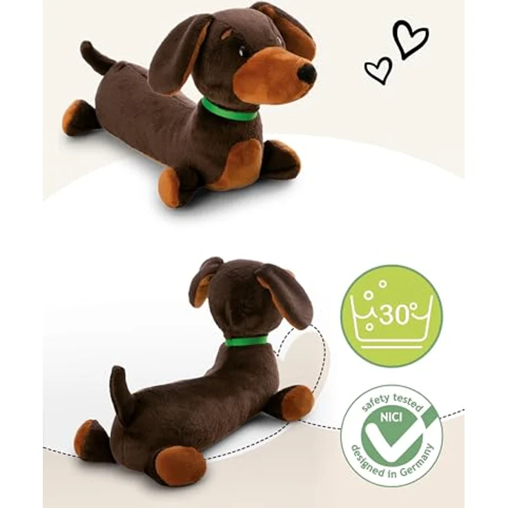 NICI Kuscheltier Dackel 35cm, braun - Weiches Plüschtier in liegender Position, ideales Geschenk für Kinder & Erwachsene - 61898 – Bild 3