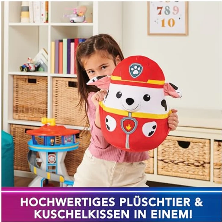 GUND PAW Patrol Trend Squishy Marshall, 30 cm - hochwertiges Plüschtier zur beliebten TV-Serie und Kuschelkissen in einem, Geschenk für Kinder ab 1 Jahr – Bild 2
