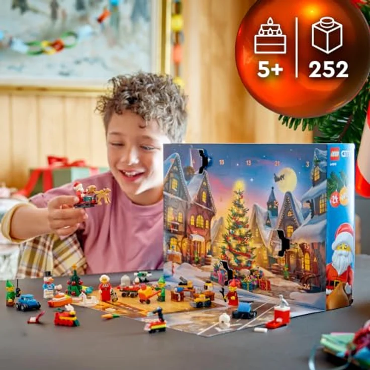LEGO City Advent Calendar 2026, weihnachtliches Countdown-Set mit 24 Überraschungen, inkl. Weihnachtsmann und Figuren, 252 Steine, für Kinder ab 5+ – Bild 2
