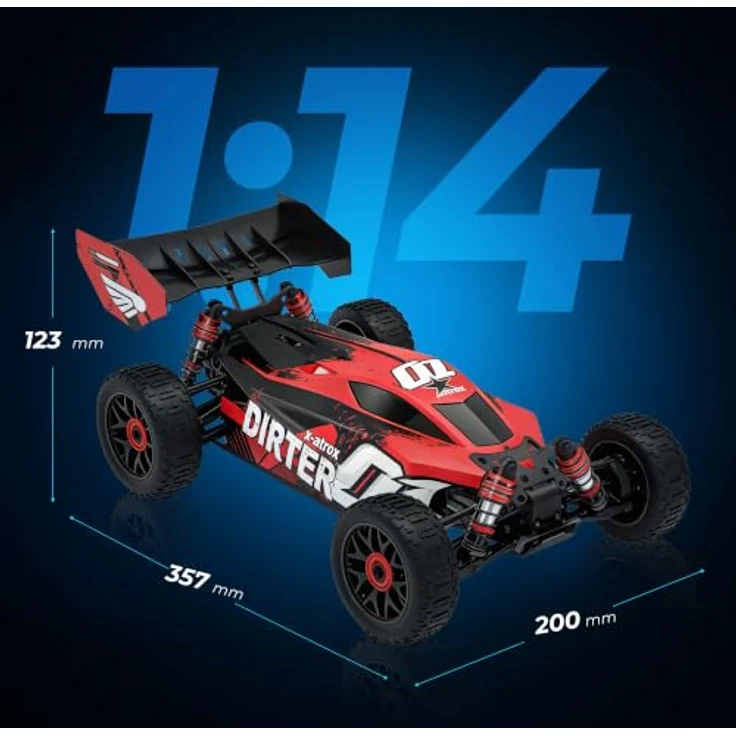 Overmax X-Atrox RC Auto 1:14 4WD Offroad Stadium Truck, Höchstgeschwindigkeit bis 50 km/h, Li-Po 1800 mAh, RTR, multifunktionaler Controller – Bild 9